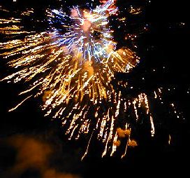 Fireworks at the August 22, Fête du Faubourg, Béziers