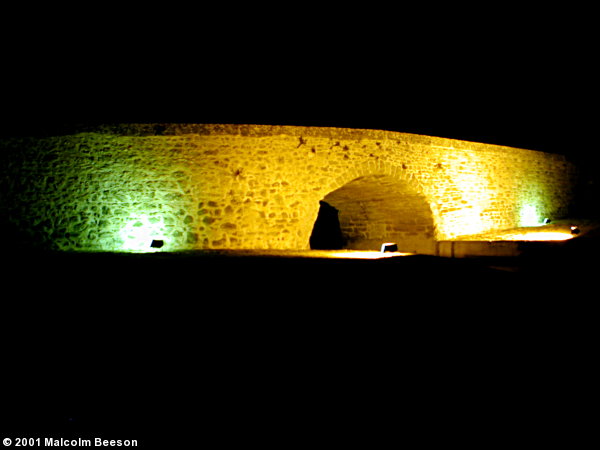 Capestang canal bridge by night