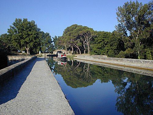 English Narrowboat ― seen here on the Midi Canal near the village of Mirepeisset