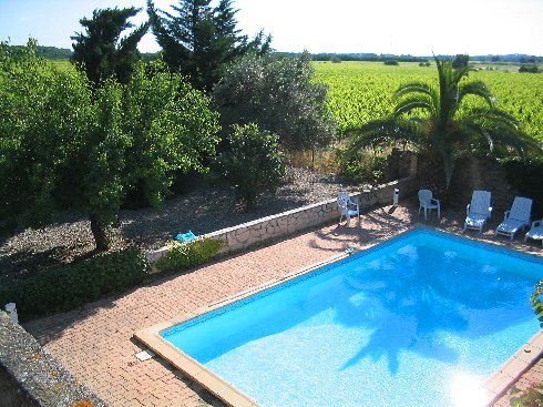 Swimming pool and garden in canalside rental property